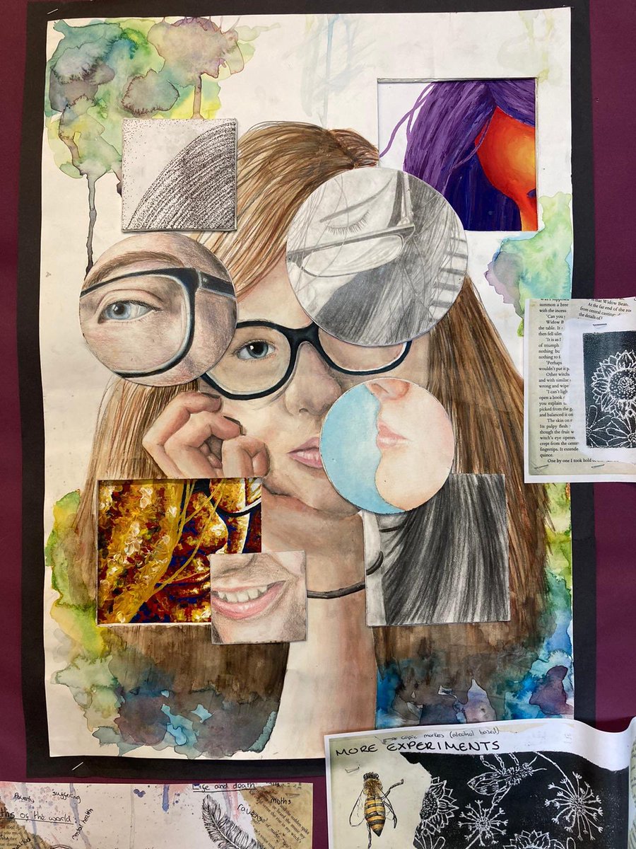 ArtDesignSHS's tweet image. GCSE coursework, amazing array of techniques and materials!