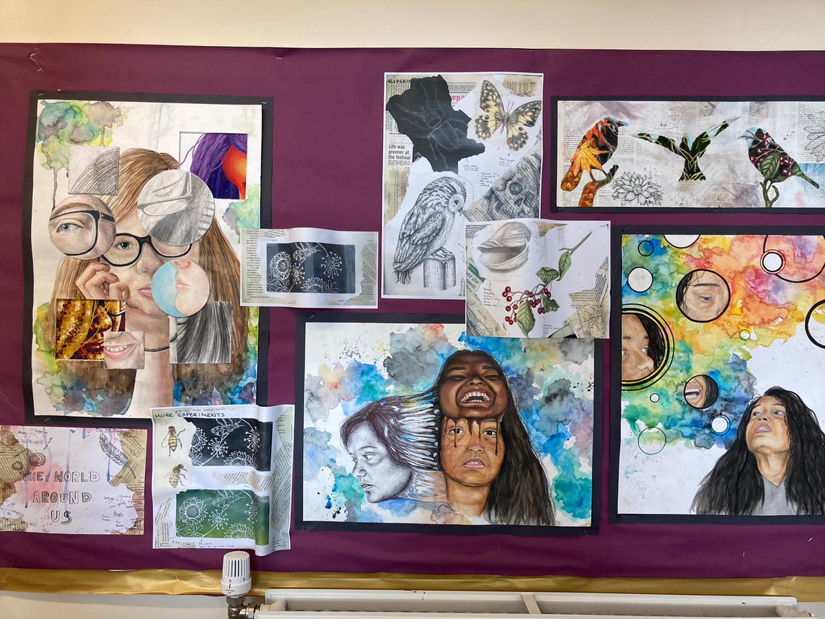 ArtDesignSHS's tweet image. GCSE coursework, amazing array of techniques and materials!