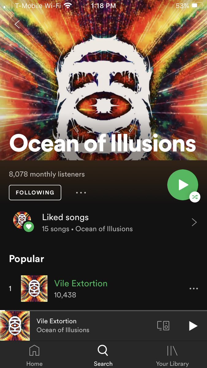 OOI_NJ's tweet image. Vile Extortion hit 10k on @Spotify THANK YOU 🌊🌊🌊