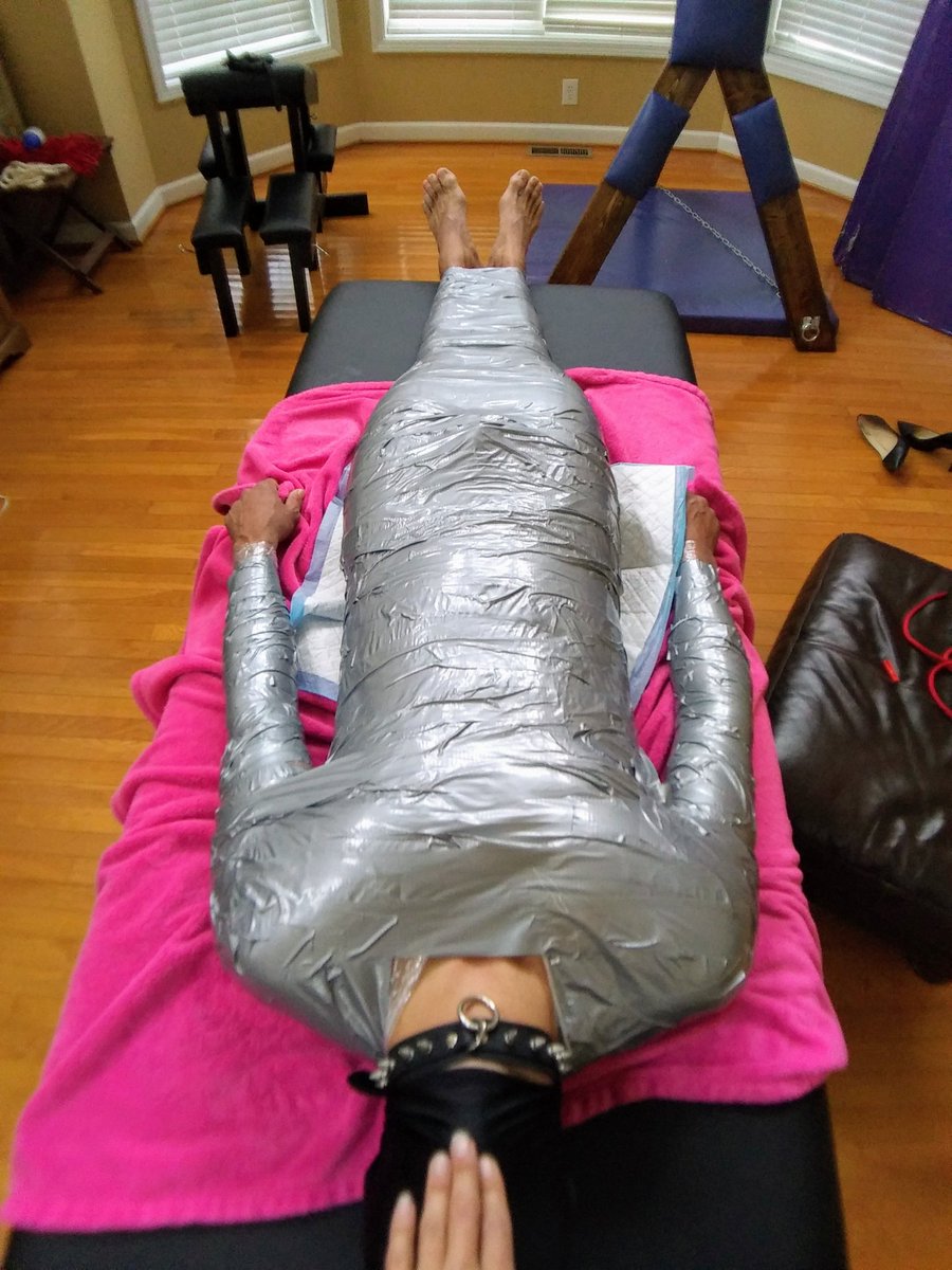 ServeBlaze's tweet photo. Nasty weather was perfect for today's mummification session. #mummified #topfemdom #bdsm #dominatrix #NC https://t.co/ZBNGGsbhju