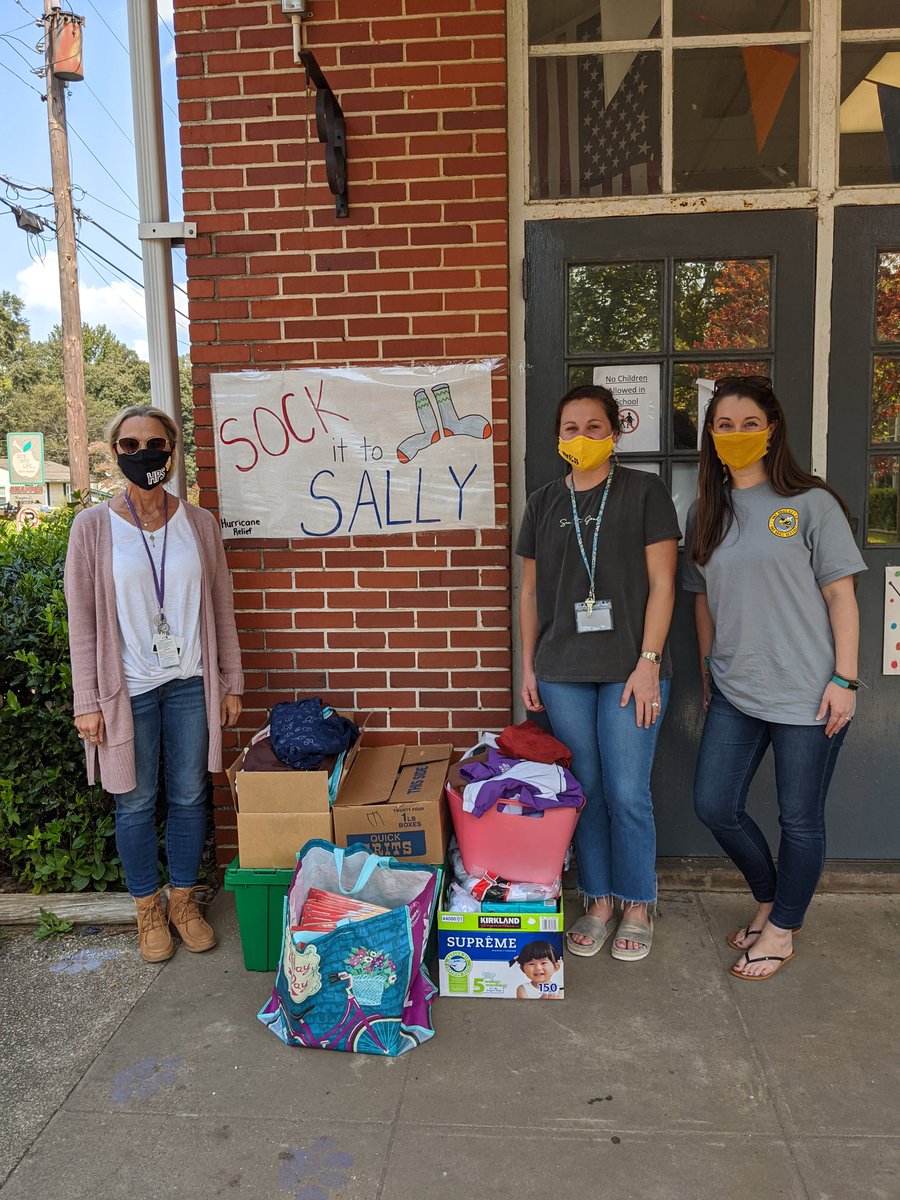 brasher_vicki's tweet photo. Teamwork on the West side of JEFCOED.  Counselors from Hueytown Primary and McAdory El team up to Sock it to Sally Sock Drive to help student in south AL.  #HPSSTRONG #McAdoryEl https://t.co/qcjXeOLBqD