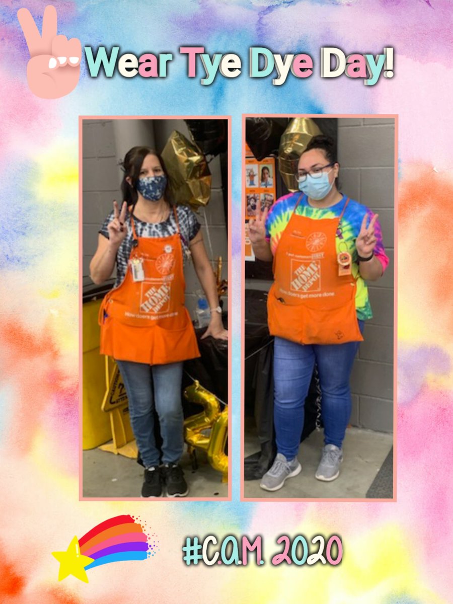 The C.A.M. &amp; Friends Celebration Continues at <a href="/homedepot6955/">CI Home Depot 6955</a>! Head Cashier Christine and Service Desk Associate Stephanie Wearing Tye Dye Today! #CAM2020
