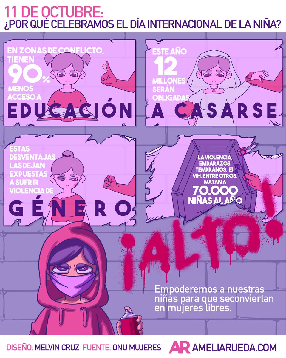 ameliarueda's tweet photo. Desde el 2011, la ONU declaró el 11 de octubre como el Día Internacional de la Niña. ¿Por qué? https://t.co/PtzGXWUljc