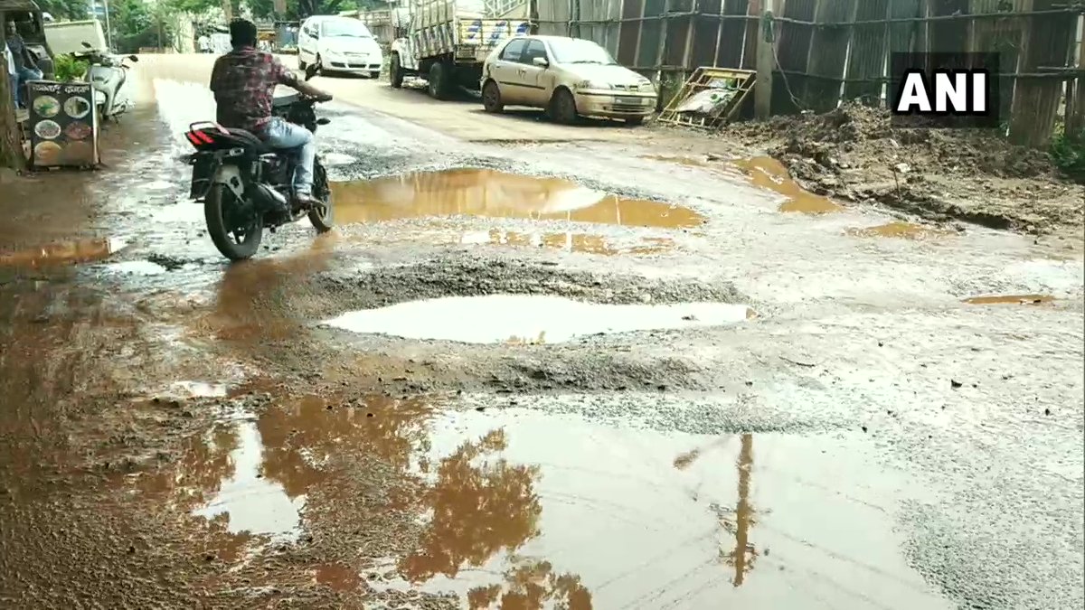 Karnataka: Potholes seen on the streets in parts of Hubli. Locals say, "This happens every monsoon. People face a lot of difficulties; they fall off two-wheelers, there are accidents. Our leaders are not finding out a solution for this. The condition of the main roads isn't good" https://t.co/e6qShSWoN7