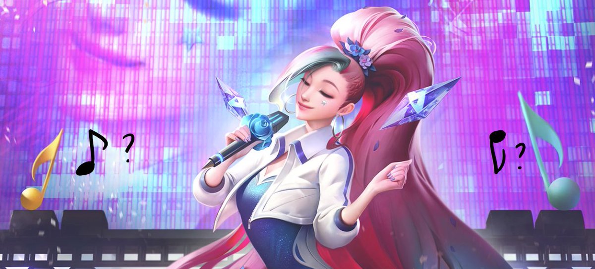 _kiisyuu's tweet photo. @LeagueOfLegends Not sure if intentional, but the single eighth note decorations in the background seem to be drawn in an orientation that can't exist...? Flags should point to the right of the stem and stems are only on the left side when going down :o https://t.co/gCukOJ823l
