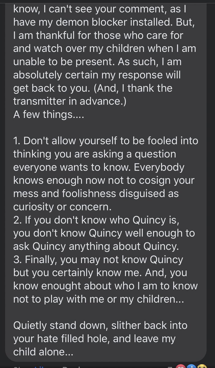 blvkinquisition's tweet image. So I finally mustered up the courage  to change my name to Facebook to "Quincy" and here's a very short story on how my mom will turn up about hers.