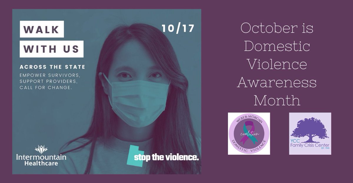 Join us on social media during the month of October to learn about ways to participate in raising awareness about Domestic Violence and utilizing prevention tools.
You can register for our October 17th event on facebook or at stoptheviolenceutah.org 
#StoptheViolenceUtah #ycc