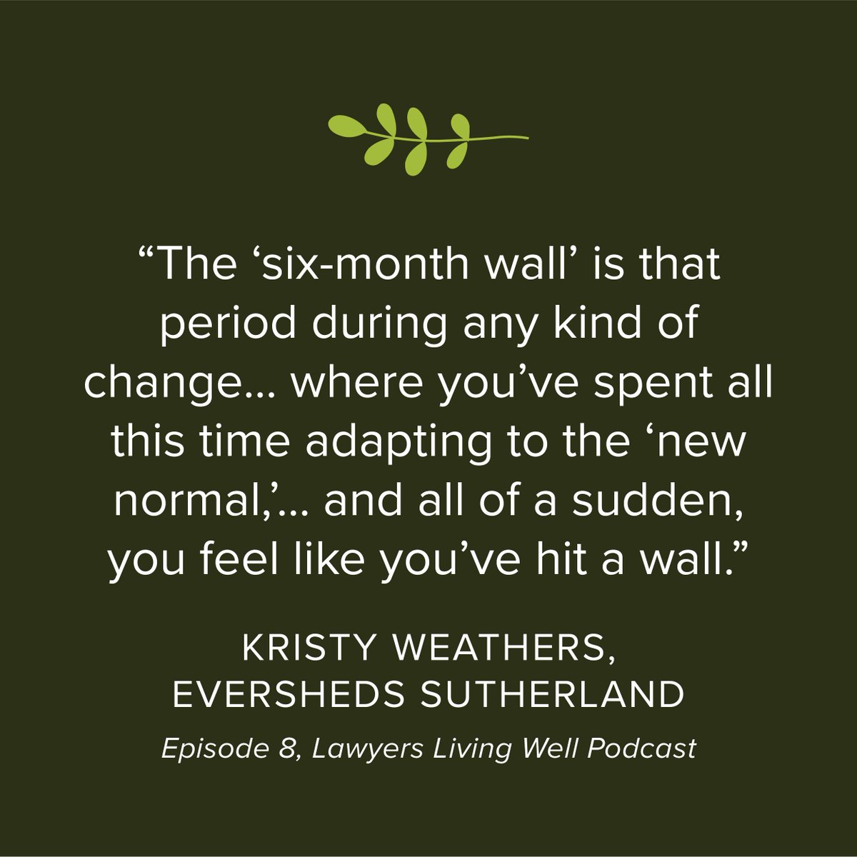 StateBarofGA's tweet photo. Feel like you've hit a wall about now? You're not alone. Kristy Weathers from @ESgloballaw explains why on the latest episode of the #LLWPod. Check it out now: https://t.co/FQabTQwPDl #LawyersLivingWell https://t.co/8L6Ihv1izh