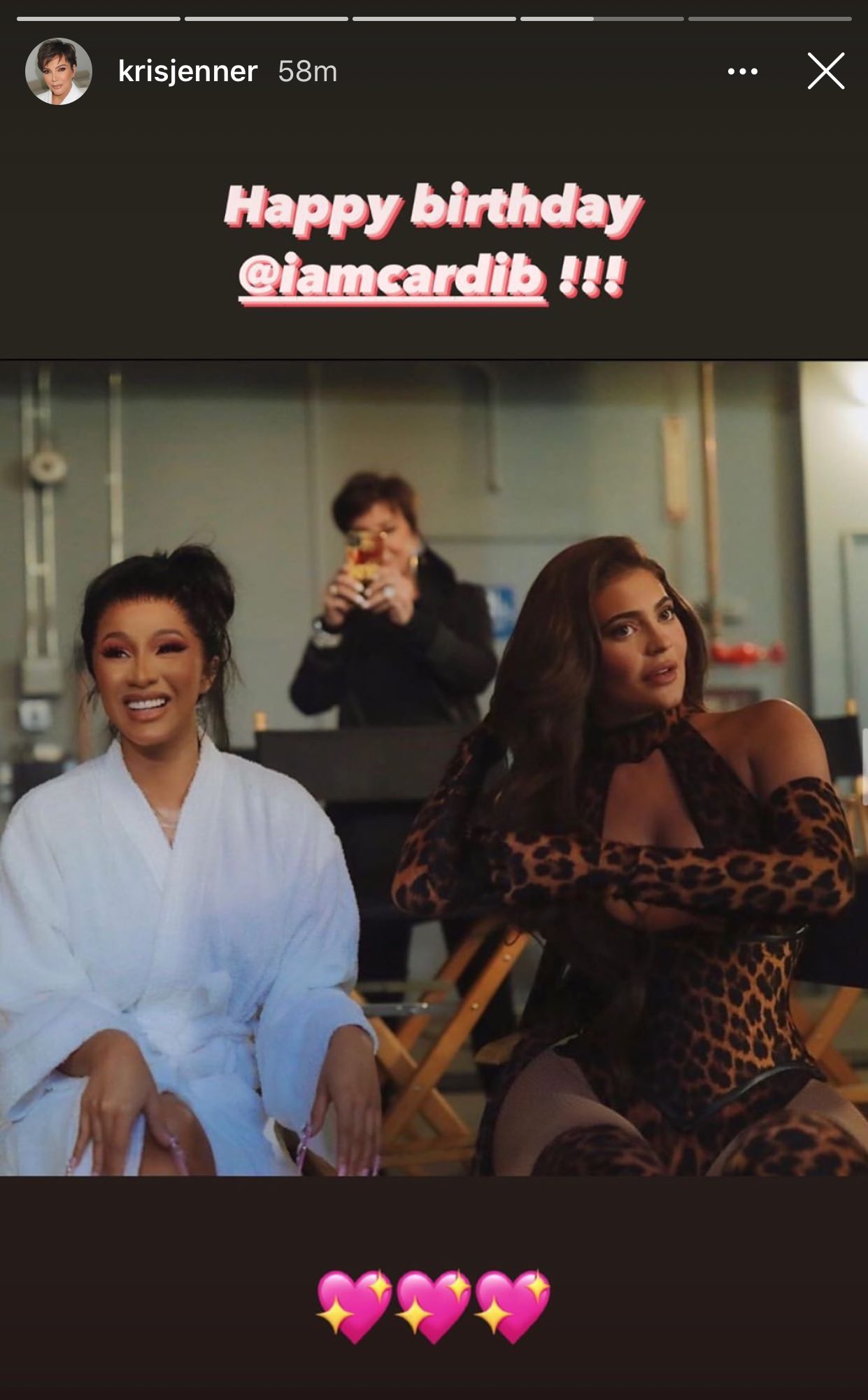 Kris Jenner wishes Cardi B a happy birthday via her insta stories 