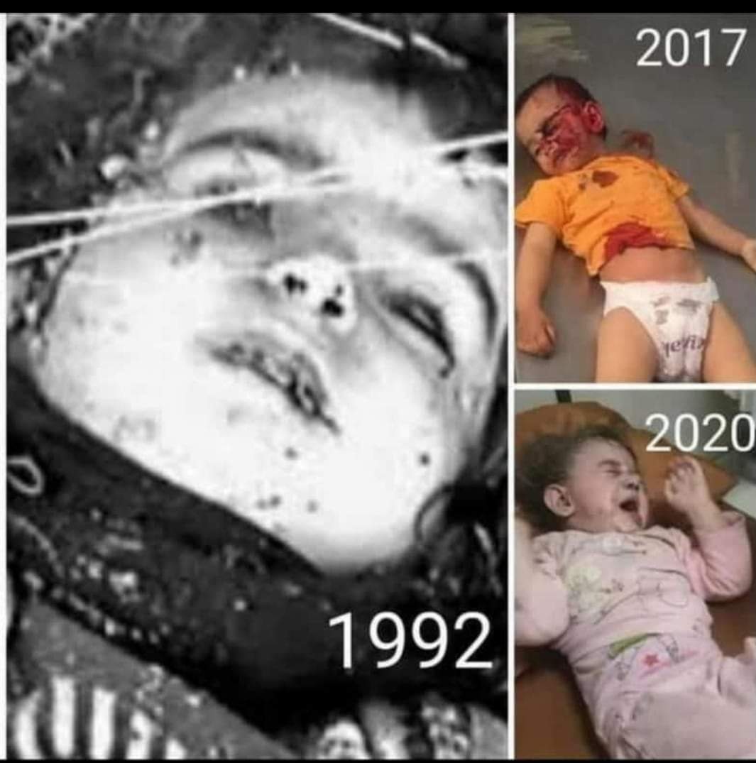 narminrahimli13's tweet photo. #DayOfTheGirl-Look at the pictures we share under this #hashtag.In this photo you see,we have 3 beautiful girls,one in #Khojaly in 1992,one in #Fuzuli in 2017 were killed,and one in #Ganja is wounded as a result of heavy artillery shelling by Armenians in Ganja. #PrayForGanja https://t.co/XQU1T8TZZl