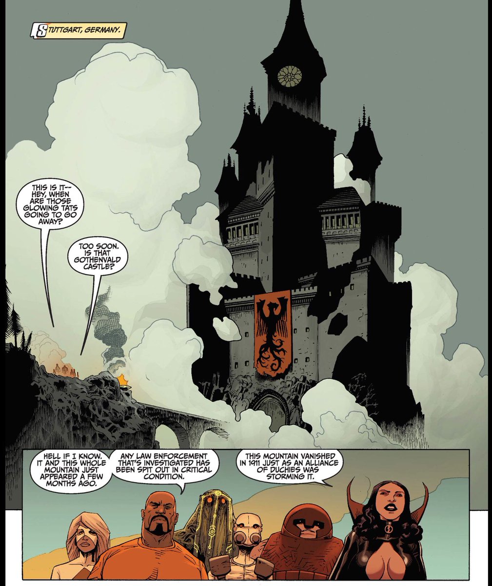 In 1911, the occultist Baron Gothenvald and his entire Mignola-y castle disappeared, just as they were about to be sacked - but now they’ve reappeared in modern-day Stuttgart, and the Thunderbolts are on the case!
