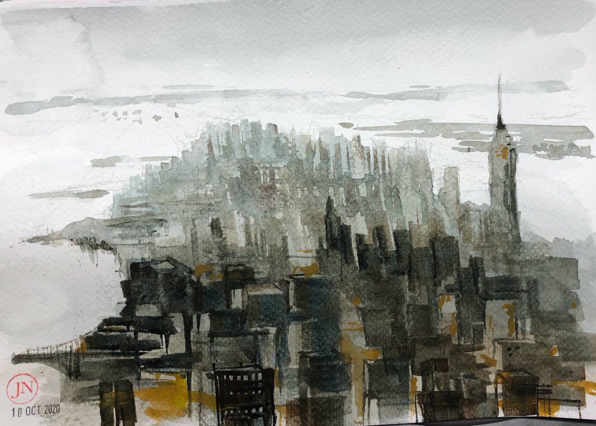 JaneNorthcote's tweet image. City,  #watercolour 

#etchr #atmosphere