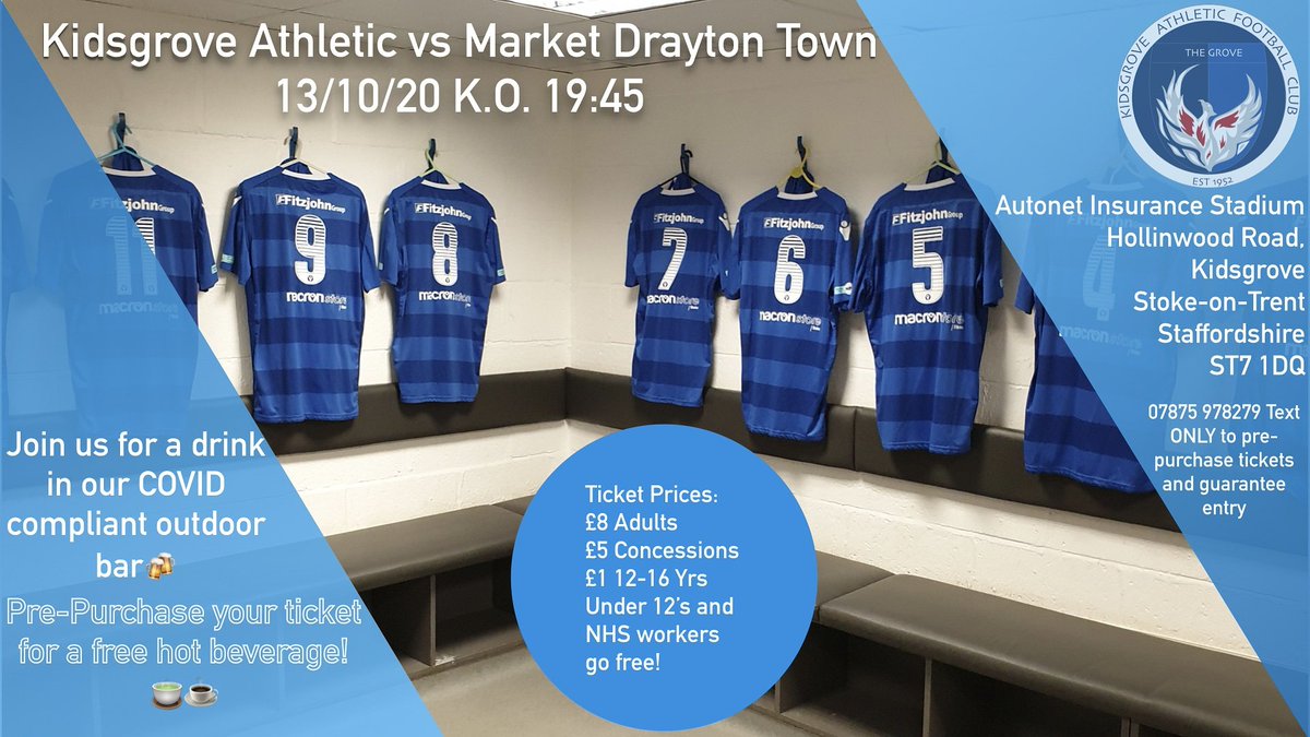 OfficialKAFC's tweet photo. Do you miss seeing your local sides live action football? The atmosphere, the pre match pint, the celebrations?
Come along to Kidsgrove this Tuesday night to see the lads battle to continue their unbeaten run in the league
#TheNPL #StokeCity #Staffordshire #PVFC #football https://t.co/SqRFyqIrHj