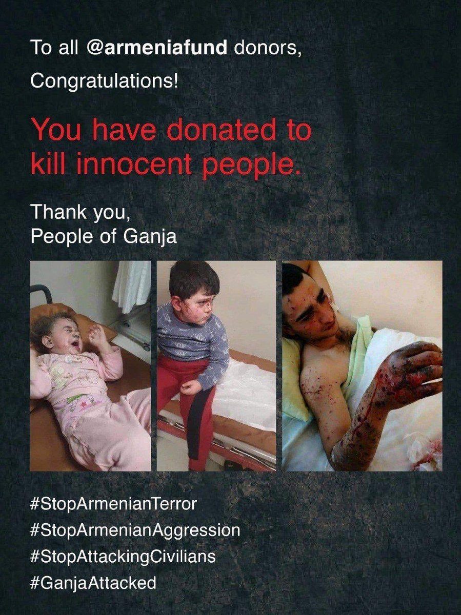 a7zu_'s tweet photo. Let the #world hear! It is happening now! #Armenia is bombing a big city Ganja! These innocent kids are dying in #Azerbaijan. This is #terrorism! Why the world is silent????? #Ganja  #StopArmenianAggression  #PrayForGanja  #prayforgandja #kardashiansupportsterrorism https://t.co/0vDls6N28t