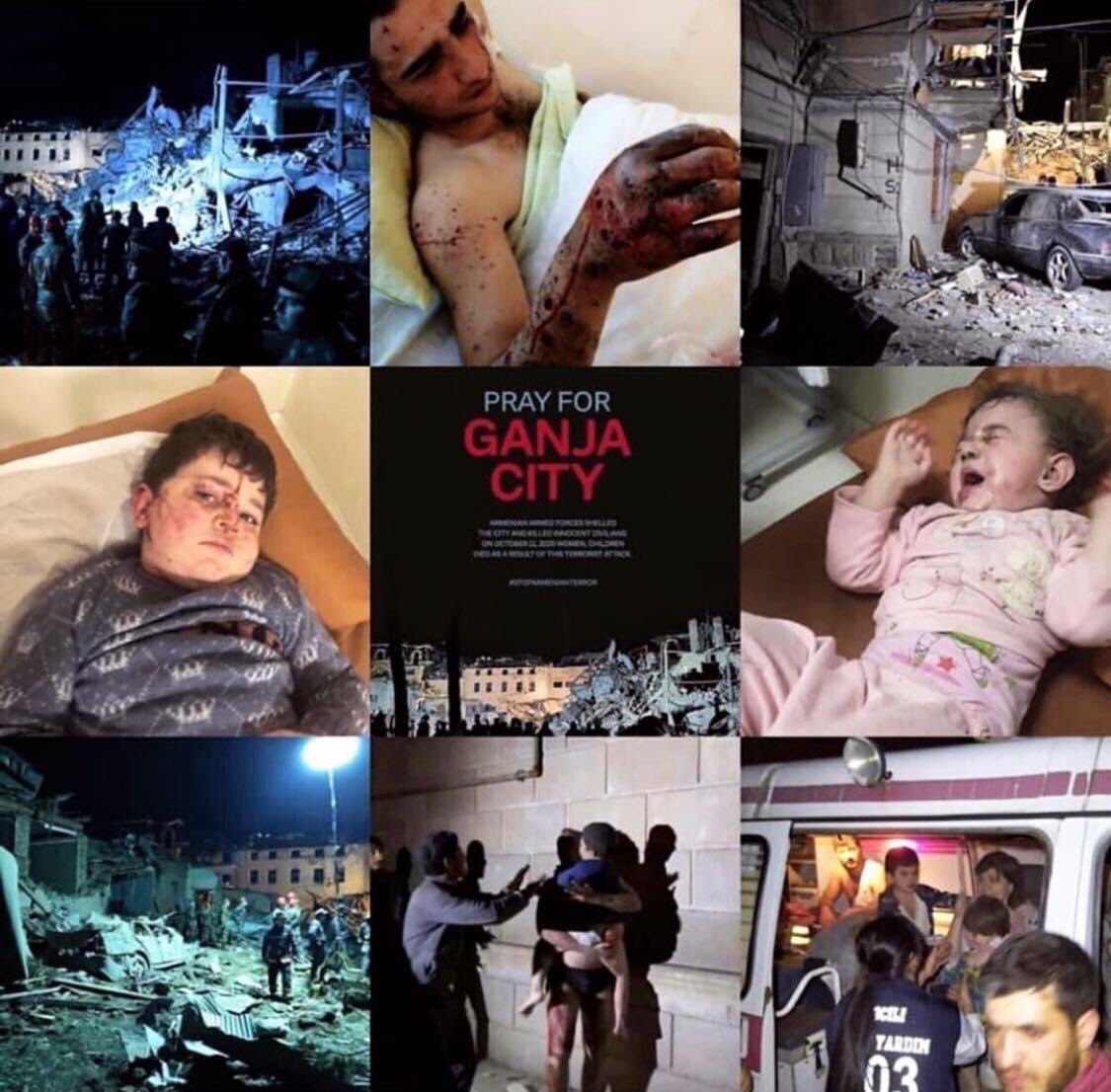 These people are not in the war zone.  They were civilians, children.  Peace-loving world, we are looking for you, international human rights organizations. Armenian terrorism must be stopped.
#PrayForGanja #StopArmenianTerrorism