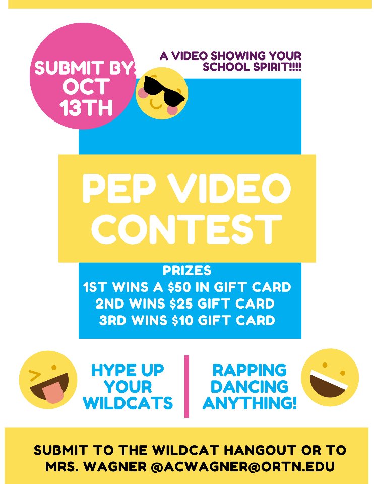 Don’t forget about our pep videos contest, submit them by Oct 13th! Also the winners get a gift card prize so make sure to show lots of school spirit!!!!! #hoco2020