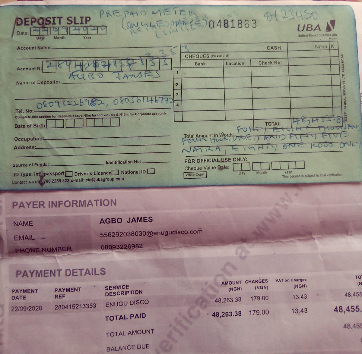 okey_adinde's tweet photo. @NERCNG Next will be #EndEEDC #EndNERC #EndEstimatedbilling. Instruct @enugudisco to give me the meter I paid for. They have my N48,455.81 for long now and still expect me to be paying their outrageous estimated bills. @ProfOsinbajo @fkeyamo please help. @PowerUpNG @MobilePunch https://t.co/e3JpfdJN2P