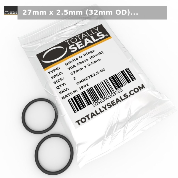 TotallySeals's tweet photo. 27mm x 2.5mm (32mm OD) Nitrile O-Rings starting at £2.87 - https://t.co/HTfk2vLYWo  #orings #gaskets #nitrile #silicone #viton #mechanicalseals #glandpacking https://t.co/riQ961qPwi