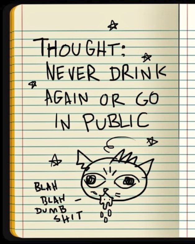  #Maetober2020 day 11: Drink"Thought: Never drink again or go in public"  #nitw  #nightinthewoods  #drawtober  #drawtober2020  #artober  #Artober2020  #inktober2020  #inktober