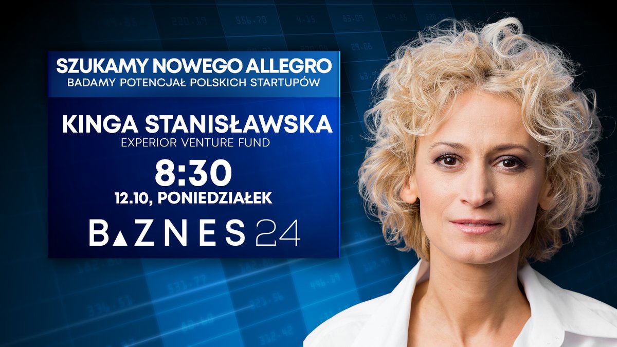 Czy na polskim rynku są startupy mogące powtórzyć sukces <a href="/Allegro_Group/">Allegro</a>? Pierwszym gościem wyjątkowego wydania #BiznesOdRana będzie <a href="/KingaStan1/">Kinga Stanislawska</a>, Experior Venture Fund. Zapraszamy od 8:30!