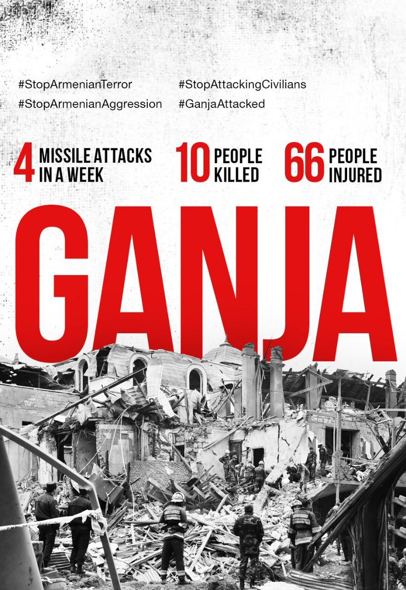 The World should know what #Armenia is really about. Targeting the civilians well outside the conflict zone reveals the true identity of the Armenian government. 

#PrayForGanja
#OMM2020