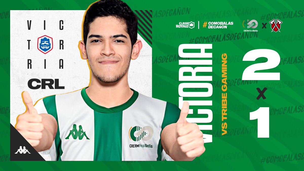 #BTSCR | Ganamos 2-1 a <a href="/TribeGaming/">Tribe Gaming</a> en la #CRLWest y seguimos con la mente puesta en ir sumando partidos hasta lograr el objetivo de playoff.  ¡Bien jugado!

Enormes <a href="/Josega_znipe/">Chispa 🪚😈</a> <a href="/xPedro15/">xPedro15</a> <a href="/DiegoE_CR/">DiegoE</a>  <a href="/SaintBelikin/">SaintBelikin</a> @michifucr 

#TeQuieroBetis 💚 #ClashRoyale