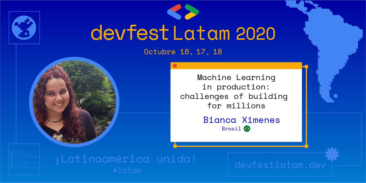 gdgpuravida's tweet image. Bianca Ximenes - Speaker Dev Fest Latam 2020
Artificial Intelligence Product Manager at Gupy. Google Developer Expert in Machine Learning, Doctoral Candidate in Computer Science at UFPE. 
#DEVFESTLATAM
➡️Regístrate en : bit.ly/devfestLATAM20…
