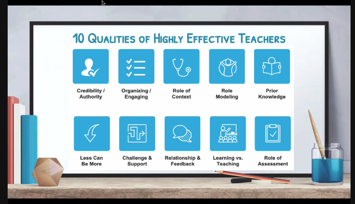 Wondering how to become a more effective teacher? See this fantastic slide from our <a href="/HarvardMacy/">Harvard Macy</a> Educators course for 10 general qualities! #HMIeducators #MedEd #MedTwitter