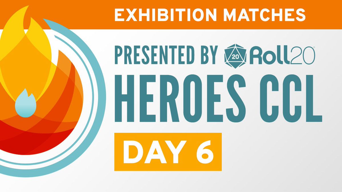 The last day of #HeroesCCL Exhibition Matches presented by <a href="/roll20app/">Roll20</a> is here!

One step closer to next week's Draft!

MATCH 1:

<a href="/dittrio/">Diego Fernado Rivera</a>
<a href="/infrared_hots/">Infrared</a>
<a href="/Nathanatos2/">Nathanatos</a>
@Rozmex_
<a href="/ZInsideout/">zInsideout</a>
🆚
<a href="/Real_Centurion/">Christopher Andrews</a>
<a href="/MasonBlaze_hots/">MasonBlaze</a>
<a href="/hots_mr/">MrChristieHOTS</a>
<a href="/BryamCh123/">Bryam Chirinos</a>
<a href="/Jk1HotS/">Johnknight1 | Black Lives Matter</a>

📺 twitch.tv/heroeshearth