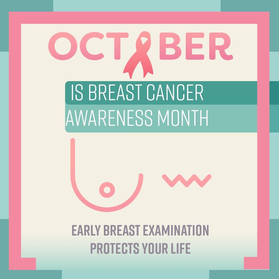 October is Breast Cancer Awareness month. Breast Cancer is the most common cancer in women and an awareness of its risk factors and signs could help save lives. 💗