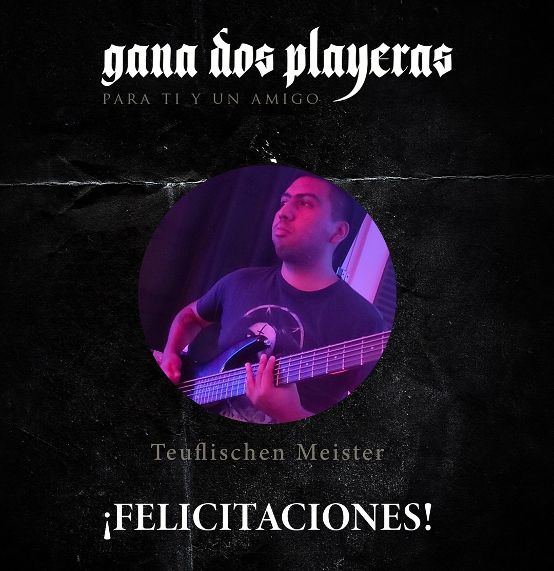 Felicidades a nuestro ganador de 2 playeras oficiales de la banda!