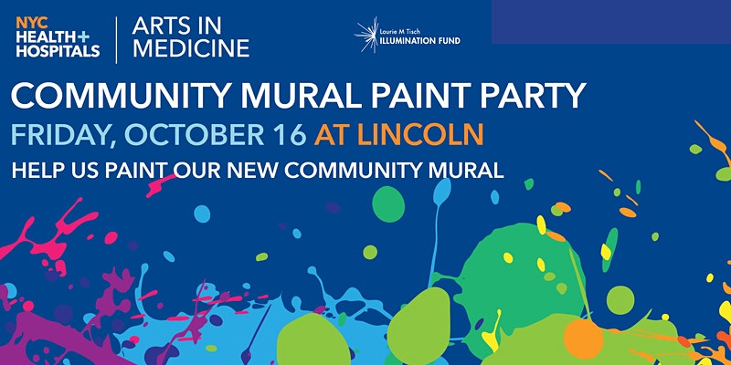 LMTischFund's tweet photo. Thanks for joining for the unveiling! @NYCHealthSystem #ArtsInMedicine #communitymuralsproject. Next one up is #LincolnHospital Paint party in the #Bronx. Please share! https://t.co/HOuYSwvwCJ https://t.co/Nnu9ahxSFO
