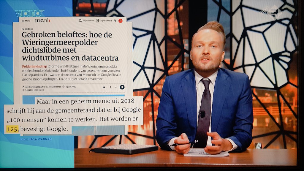 #zondagmetlubach werpt terecht een kritisch oog op datacentra in NL van Microsoft/Google die onze groene stroom opslurpen. Terwijl de bewuste windmolens van onze belastingcenten worden gesubsidieerd en wij naar belastingcenten van die 2 giganten kunnen fluiten. #zml #Lubach