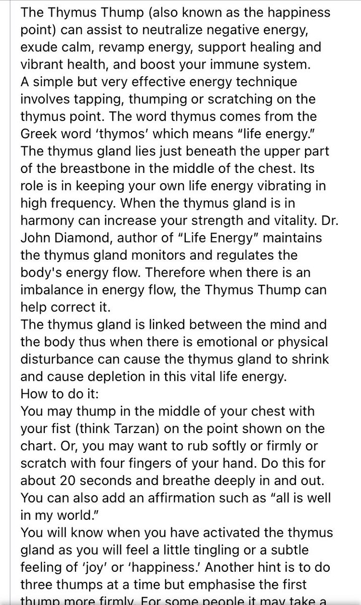 I feel this amazing rush where our Thymus gland is located.Did you know it is considered the spiritual seat of the soul?It began fluttering when I started my spiritual awakening and now this?!The physical and spiritual benefits cannot be understated. 6/