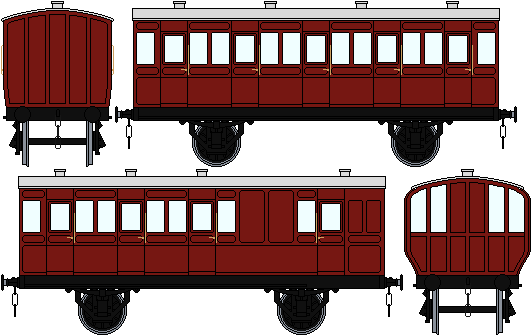 Up next, the Red Branchline coaches. Both 4 and 5 compartment.