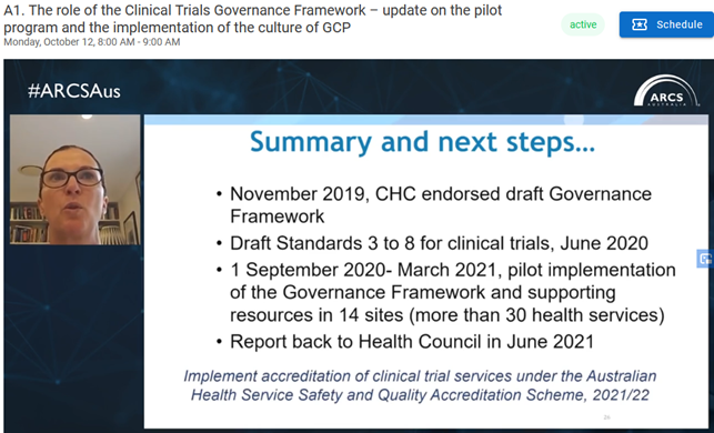CTImpactQuality's tweet photo. Great summary of where the Governance Framework pilot is up to and the valuable reporting metrics available to all.  @ARCSAustralia #clinicaltrials #ARCSAus https://t.co/PPzZVwVz6x