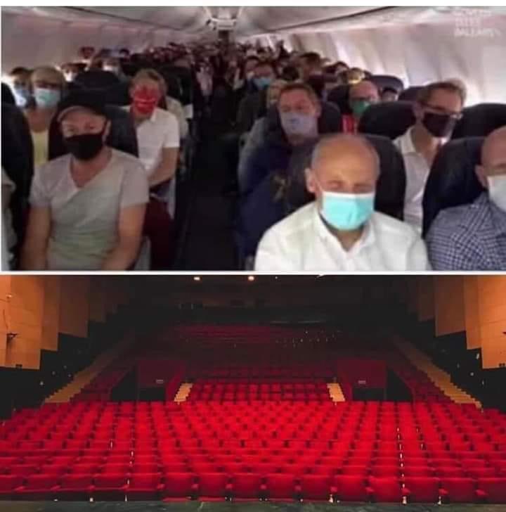 Un avión puede estar lleno pero un teatro y una iglesia no. ¿Cuál es la diferencia?