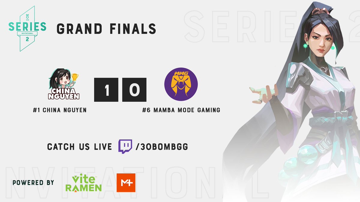 Nailbiter...

@ChinaNguyenVAL takes map 1 14-12 over <a href="/MambaModeGaming/">Mamba Mode Gaming</a> in the Grand Finals.

Watch game 2 live: twitch.tv/30bombgg