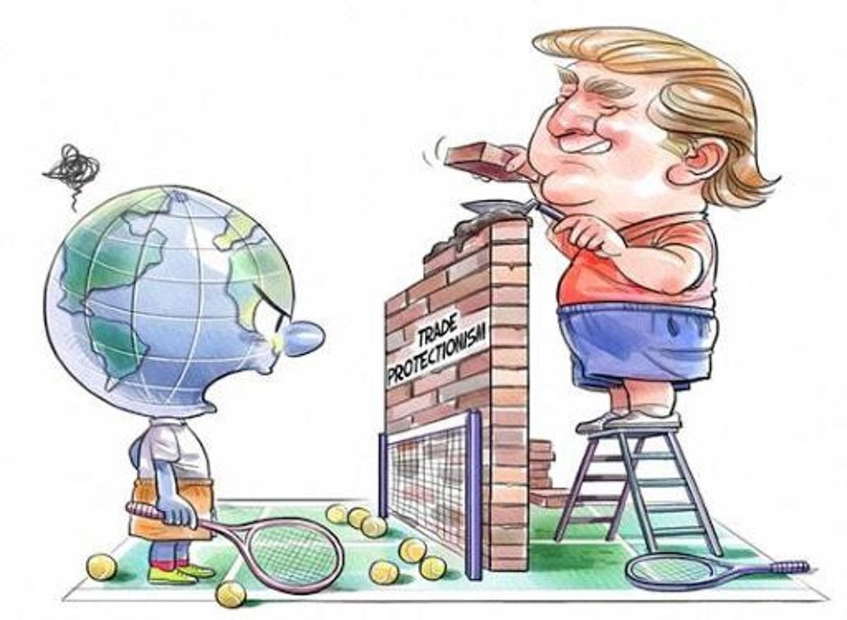 Trade Protectionism can be viewed as a type of Trade War since one country is protecting itself against other countries. In this picture, it is illustrated that the USA is using Trade Protectionism against the world. #EKIP622 #TradeProtectionism