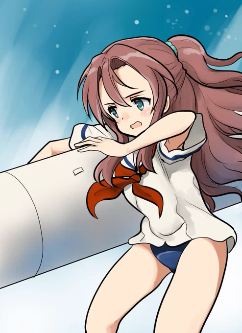 #松永理都子生誕祭2020 #はいふり誕生日ということで駆逐艦相当の割になかなかスポットがあたらない水雷員りっちゃん隊員の魚雷次発人力装填シーンを。 