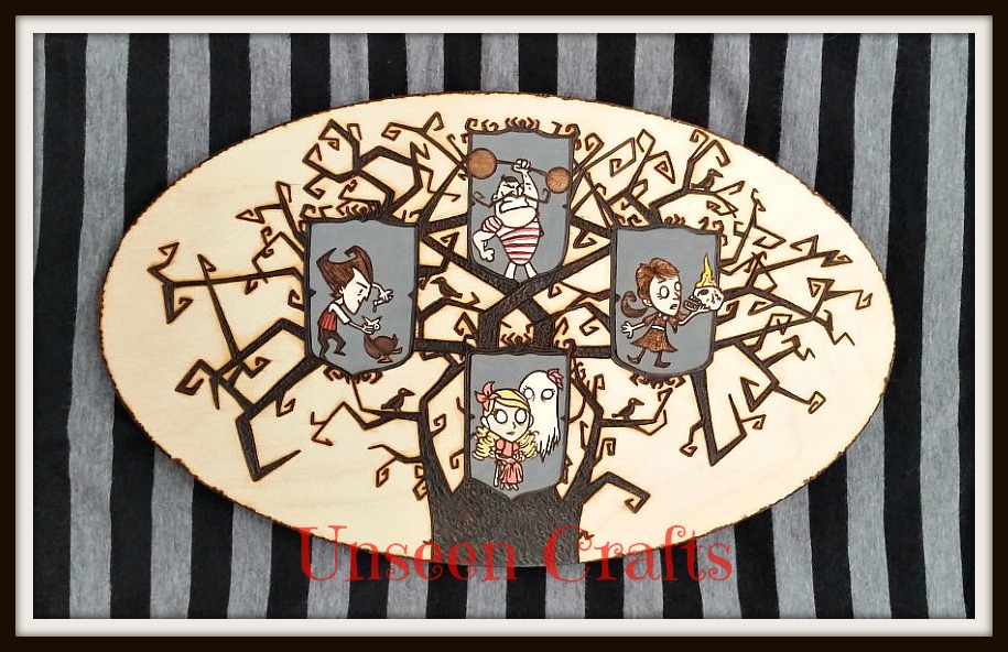  https://www.facebook.com/UnseenPyrography/photos/1434794663218909 I hate to reduce this because it's wonderful and so intricate. Hand burned onto the wood. Now offering for £50 including UK P&P. Follow link for details.  #dontstarve