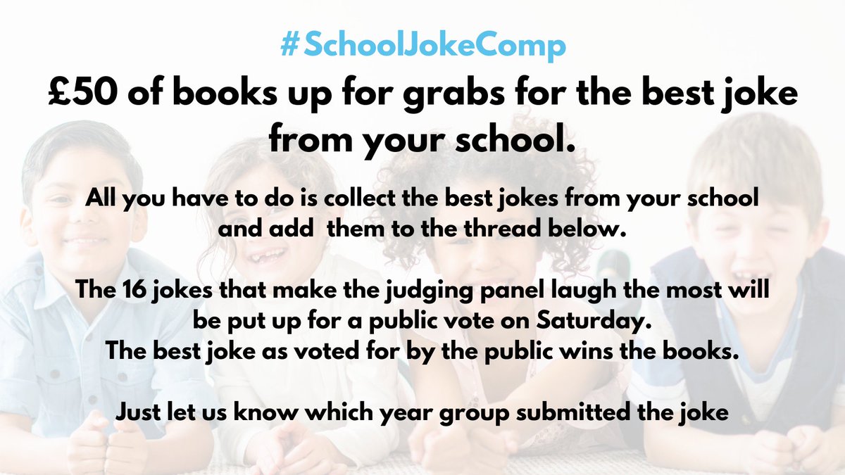 If you have enjoyed the jokes this week and want to keep them going... This thread is for you... #SchoolJokeComp

The closing date is 5pm on Friday, get your school involved. 

*If a joke is repeated the first version in the thread counts.

RT's welcome