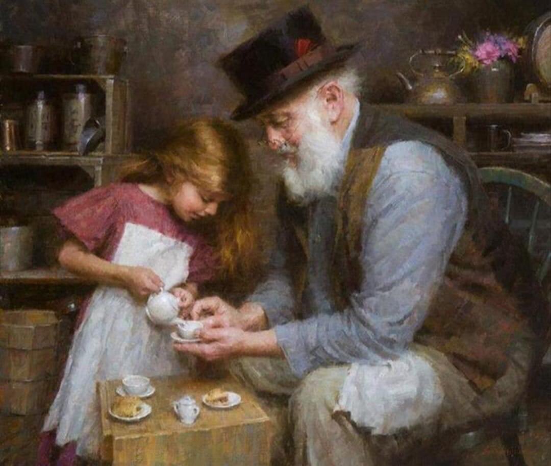 LolaMlgolola's tweet photo. "O homem chega à sua maturidade quando encara a vida com a mesma seriedade que uma criança encara uma brincadeira.

                   Friedrich Nietzsche

Arte: Frederick Brown https://t.co/kclXmMn4tw
