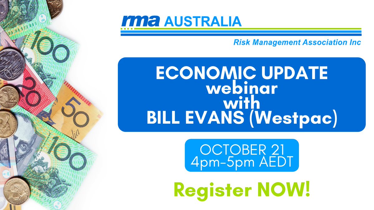 Have you registered for our October webinar with Westpac Chief Economist, Bill Evans? Join us as he shares his annual Economic Update. The webinar will be held on October 21 from 4pm-5pm AEDT. Head to our website to register NOW! buff.ly/310hByn
#webinar #registernow