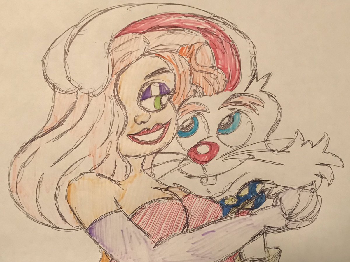 LiamSexton13's tweet photo. Finishing the weekend with a drawing of Roger and Jessica, as it’s been a while since I’ve drawn them together #whoframedrogerrabbit
#rogerabbit
#jessicarabbit
#drawing https://t.co/e3YqxPTchu