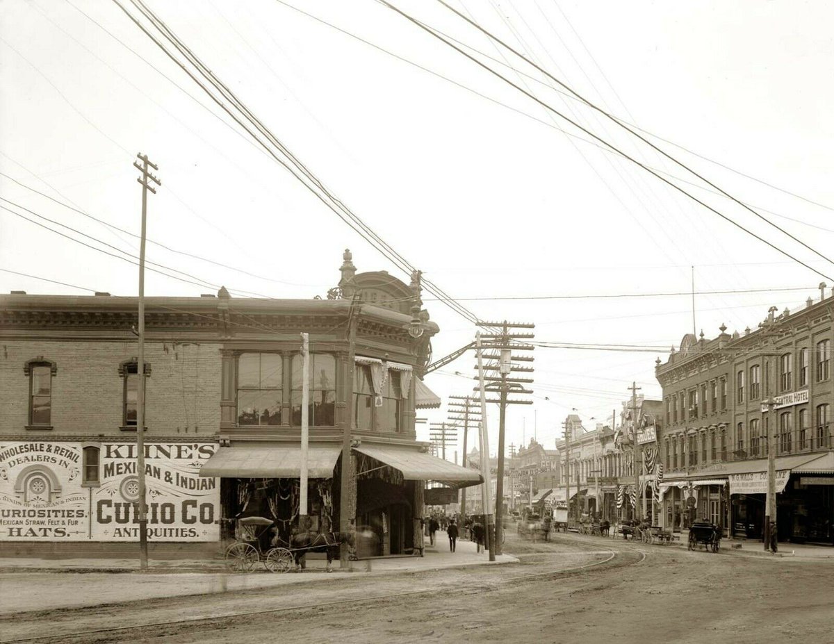 A stunning shot of downtown El Paso, 1903. If you have a large computer monitor, zoom in on the details here. It's really a remarkable photo.