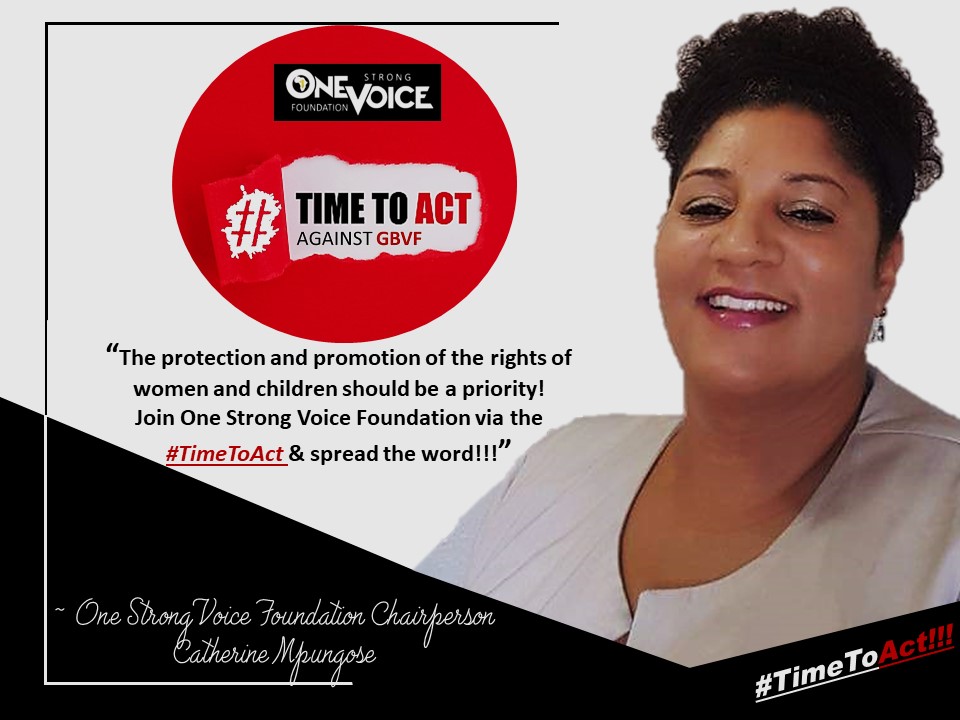 1_StrongVoice's tweet photo. The Time To Act Is NOW!  ⚖️🇿🇦

“The protection and promotion of the rights of women and children should be a priority!"
~ OSFV Chairperson, Catherine Mpungose

#TimeToAct
#osvflaunch https://t.co/gq5btkxaKe