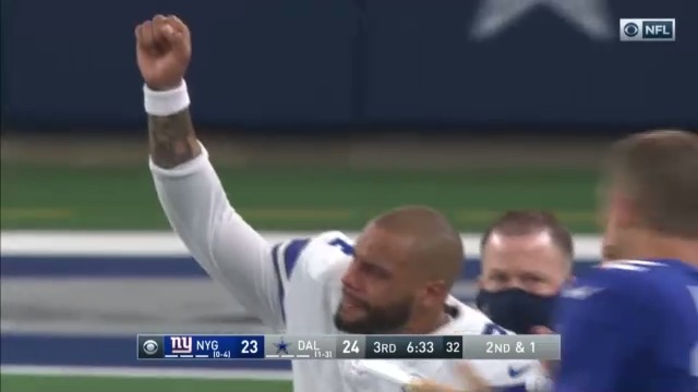 NFLonCBS's tweet photo. Dak Prescott leaves the field to applause with what appears to be a serious leg injury. https://t.co/eFCyOEpHW8