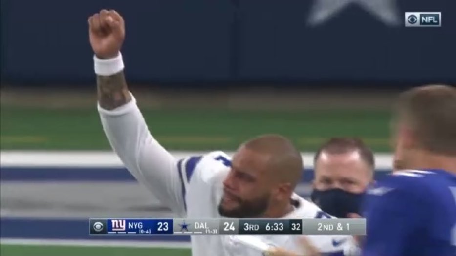 BaileyCarlin's tweet photo. Dak lost his brother to suicide in April and spoke bravely about his struggles with that. Was having an insanely good season. Just so sad to see this happen. https://t.co/qFJcqQV3sf