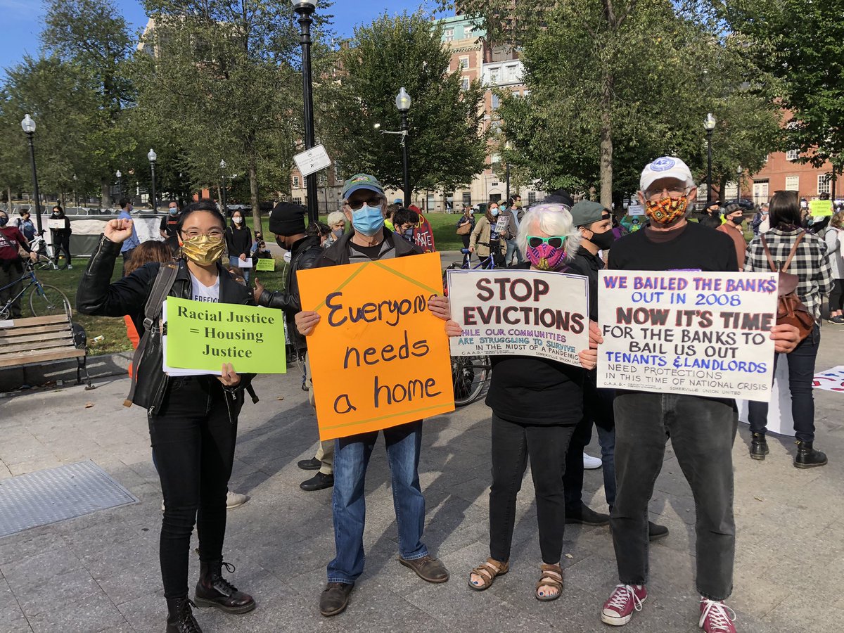 Finally, we’re fighting for policy protections.  @MassGovernor must extend our moratorium to  #PreventMassEvictions & the  #mapoli Legislature must pass the  #HousingGuaranteeMA. We can’t allow 100,000+ tenants suffer. Visit  http://housingguarantee.org  or DM us for advocacy resources!